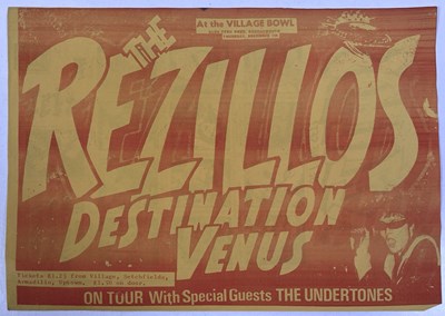 Lot 562 - THE REZILLOS / THE UNDERTONES - ORIGINAL HANDBILL FOR CANCELLED CONCERT, 1978.