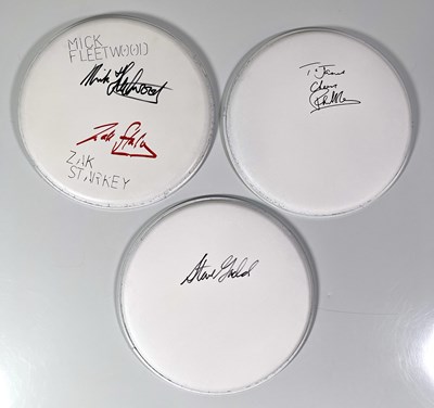 Lot 335 - SIGNED DRUMSKINS  X3 INC PHIL COLLINS.