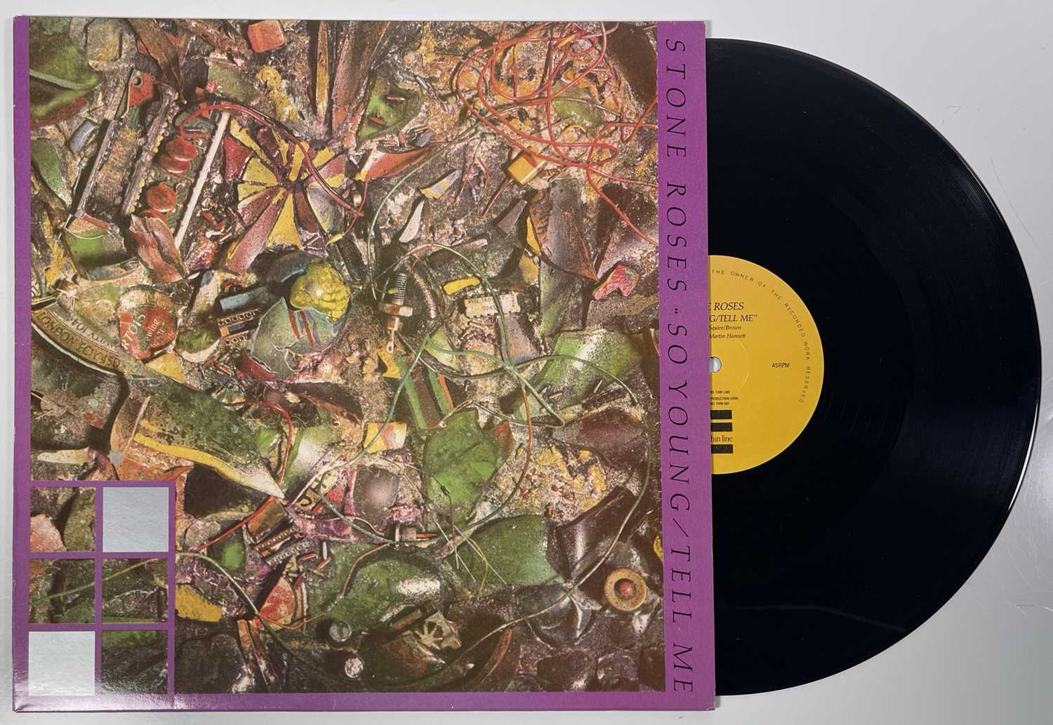 Lot 59 - THE STONE ROSES - SO YOUNG/TELL ME 12" (ORIGINAL UK RELEASE - THIN LINE THIN 001)