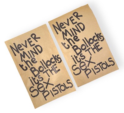 Lot 42 - THE SEX PISTOLS - TWO SHEETS OF ORIGINAL PROMO 1977 ANARCHY 'TOILET ROLL'.