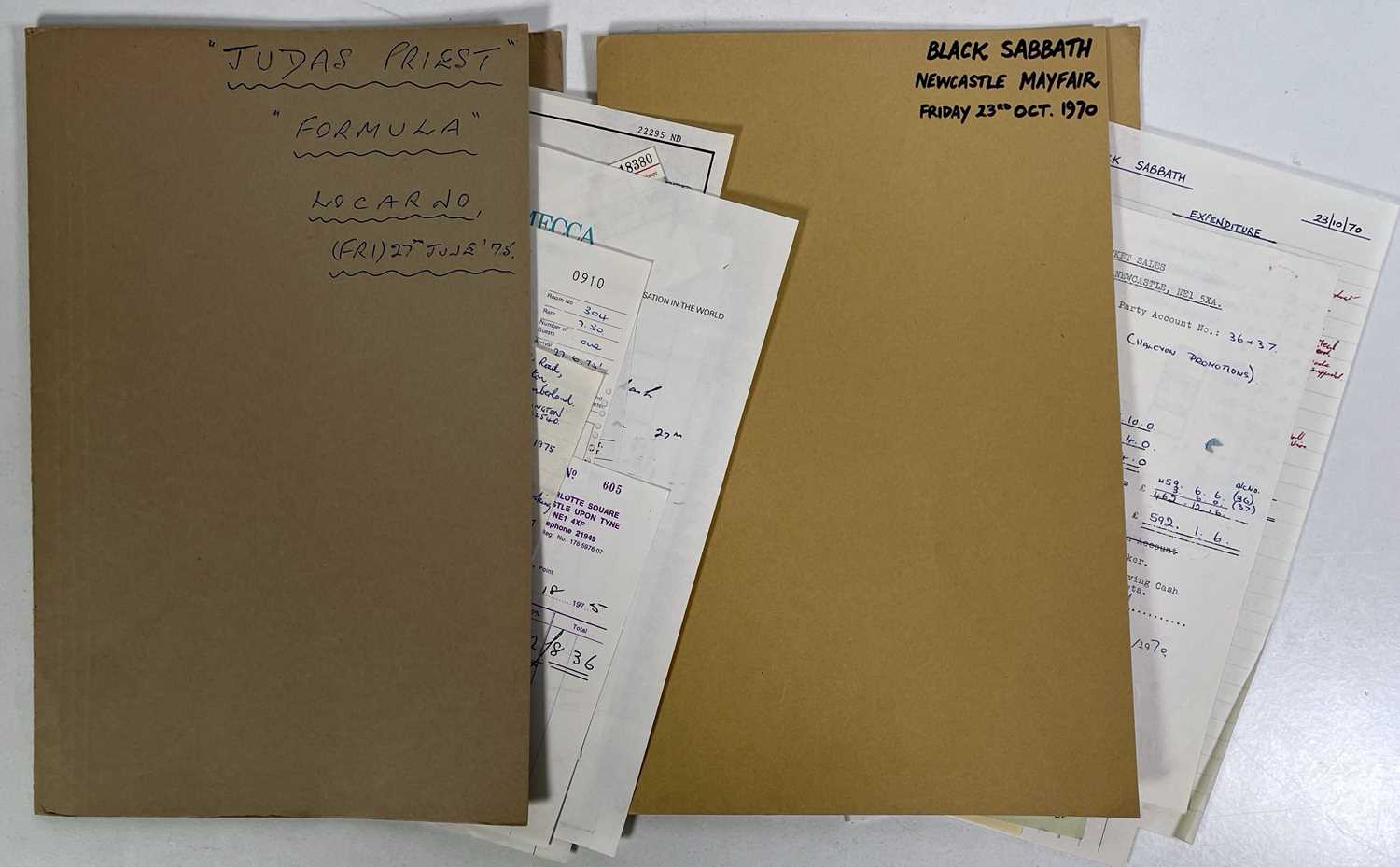 Lot 75 - JUDAS PRIEST / BLACK SABBATH - ORIGINAL 1970-1975 CONCERT BOOKING DOCUMENTS.