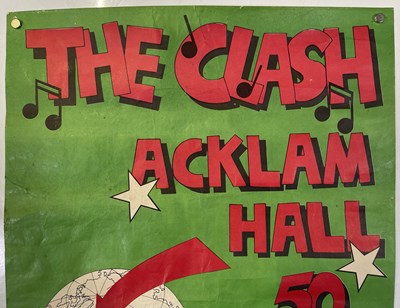 Lot 45 - THE CLASH - ORIGINAL 1979 CHRISTMAS DAY ACKLAM HALL POSTER.