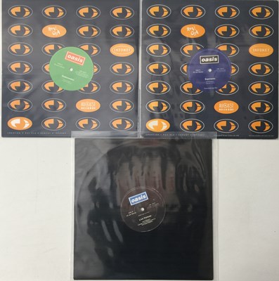 Lot 85 - OASIS - SUPERSONIC/SHAKERMAKER/LIVE FOREVER - ORIGINAL UK 12" PROMOS