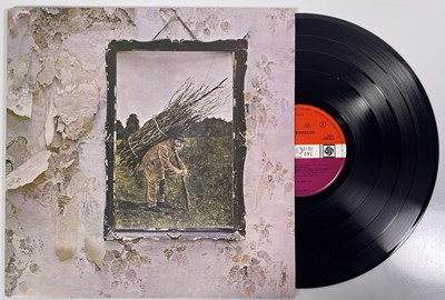 Lot 74 - LED ZEPPELIN - IV LP (UK ORIGINAL - PLUM/ RED ATLANTIC - INVERTED FEATHER - 2401012)