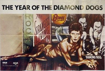 Lot 5 - DAVID BOWIE - ORIGINAL AND RARE MAINMAN DIAMOND DOGS PROMOTIONAL POSTER.