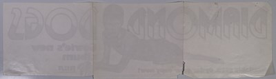 Lot 6 - DAVID BOWIE -  ORIGINAL AND UNCENSORED 1974 DIAMOND DOGS PRE-RELEASE BANNER POSTER.