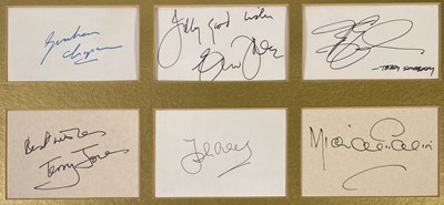 Lot 9 - MONTY PYTHON - FRAMED DISPLAY WITH SIX PYTHON SIGNATURES.
