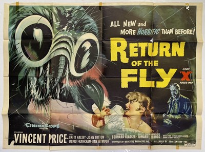 Lot 182 - RETURN OF THE FLY (1959) - ORIGINAL UK QUAD POSTER.