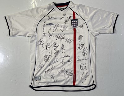 Lot 329 - FOOTBALL MEMORABILIA - MULTI SIGNED ENGLAND SHIRT.