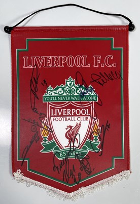 Lot 331 - FOOTBALL MEMORABILIA - LIVERPOOL LEGENDS SIGNED PENNANT.