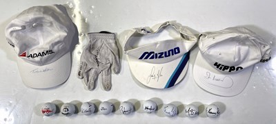 Lot 294 - GOLF MEMORABILIA - SIGNED BALLS AND CAPS INC OPEN WINNERS.