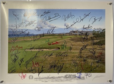 Lot 296 - GOLF MEMORABILIA - MULTI-SIGNED 2004 ROYAL TROON OPEN PRINT.