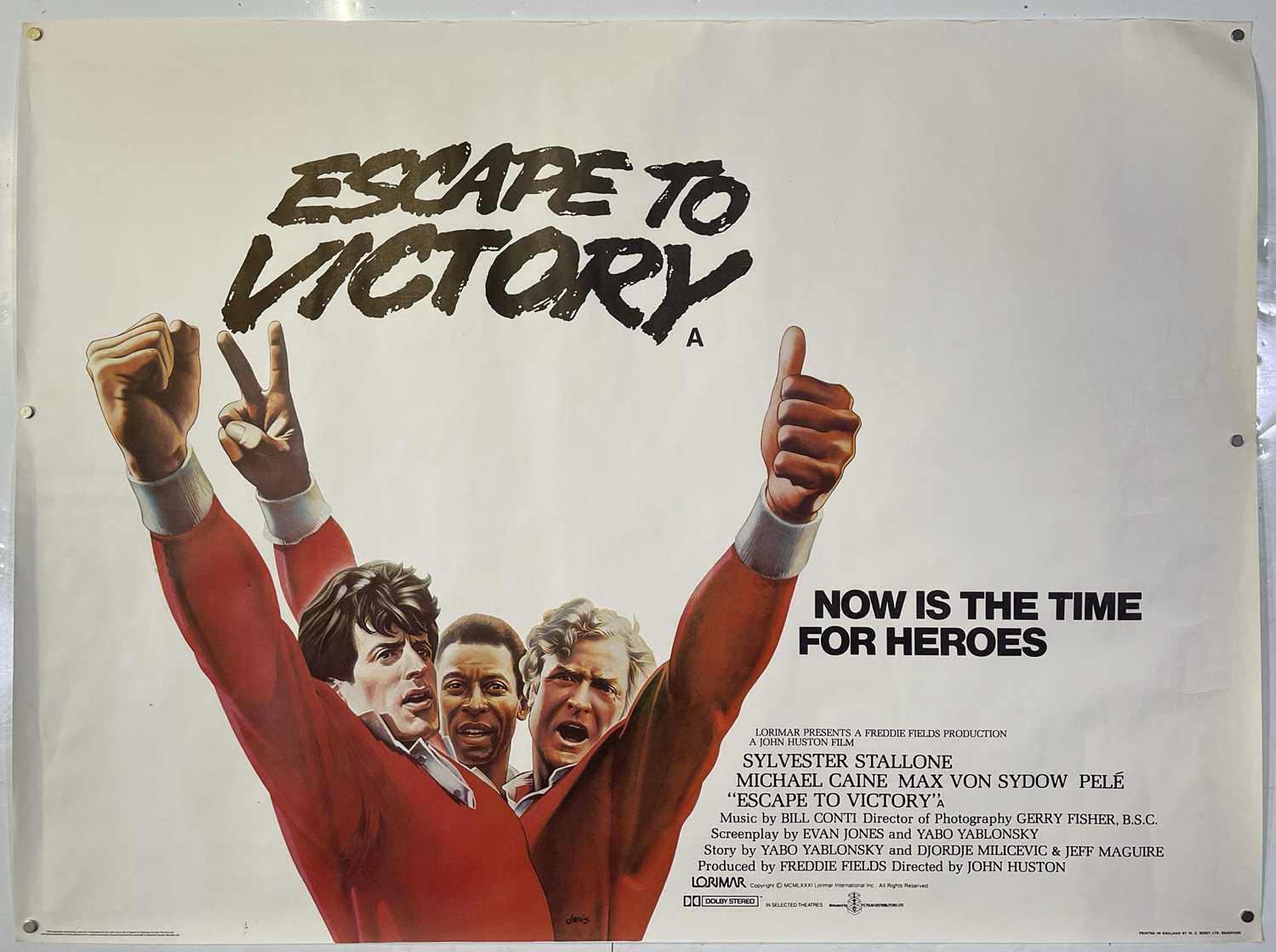 Lot 195 - ESCAPE TO VICTORY (1981)- ORIGINAL UK QUAD POSTER.
