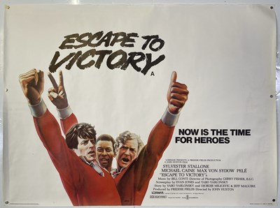 Lot 195 - ESCAPE TO VICTORY (1981)- ORIGINAL UK QUAD POSTER.