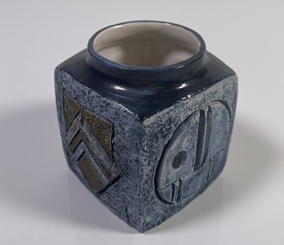 Lot 41 - TROIKA - MARMALADE POT DECORATED BY SALLY BENCH.