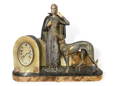 Lot 19 - FRENCH ART DECO MANTEL CLOCK BY MENNEVILLE ET ROCHARD.