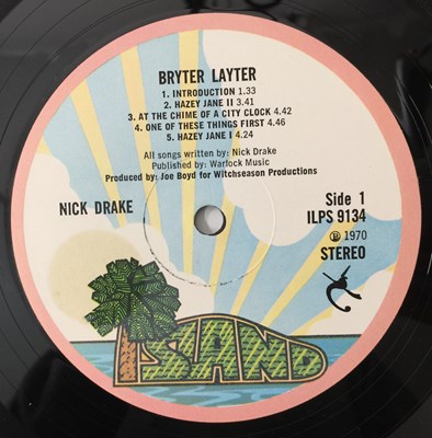 Lot 74 - NICK DRAKE - BRYTER LAYTER LP (ORIGINAL UK COPY - ISLAND ILPS 9134 - WITH PROMOTIONAL PHOTO).