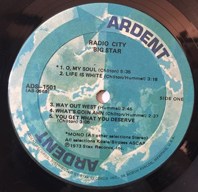 Lot 134 - Big Star - Radio City LP (ADS-1501)