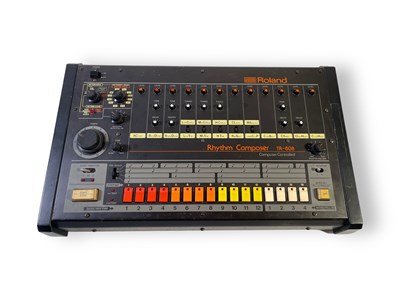 Lot 720 - JOHN MARTYN OWNED ROLAND TR808 DRUM MACHINE WITH SBX-80 SYNC BOX.