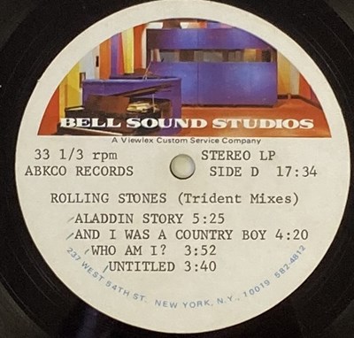 Lot 295 - THE ROLLING STONES - BELL SOUND STUDIOS ACETATE LPs (FOR ABKCO RECORDS)