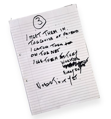 Lot 5 - 'GHOSTS' JOHN MARTYN HANDWRITTEN LYRICS.