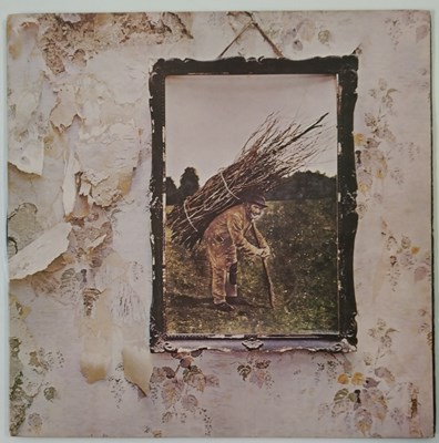 Lot 15 - LED ZEPPELIN - 'IV' LP (PLUM/ RED ATLANTIC - INVERTED FEATHER/STICKERS - 2401012)