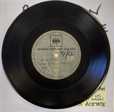 Lot 305 - BOB DYLAN ONE OF US MUST KNOW - CBS 7" ACETATE RECORDING (1966)