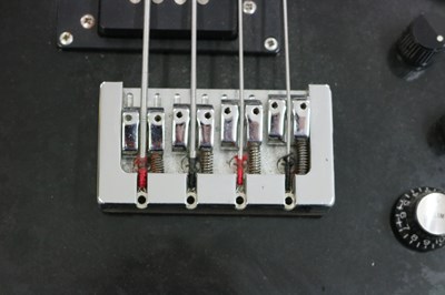 Lot 139 - CHRIS ECCLESHALL CUSTOM BUILT SEMI-ACOUSTIC 335 STYLE BASS GUITAR