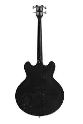Lot 139 - CHRIS ECCLESHALL CUSTOM BUILT SEMI-ACOUSTIC 335 STYLE BASS GUITAR