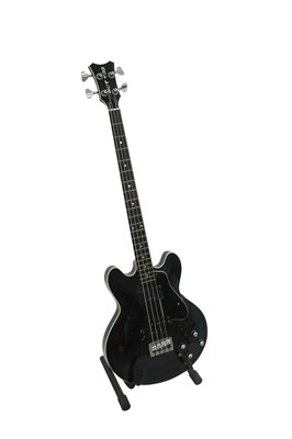 Lot 139 - CHRIS ECCLESHALL CUSTOM BUILT SEMI-ACOUSTIC 335 STYLE BASS GUITAR