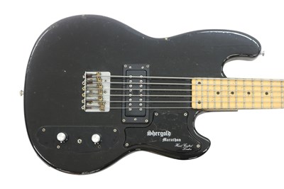 Lot 140 - SHERGOLD MARATHON BLACK 6 STRING BASS GUITAR