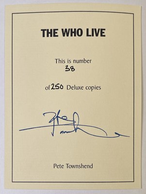 Lot 99 - GENESIS PUBLICATIONS - THE WHO LIVE - PETE TOWNSHEND SIGNED.