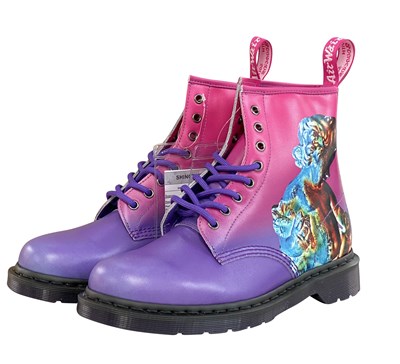 Lot 176 - DR.MARTENS POWER, CORRUPTION & LIES BOOTS & T-SHIRT