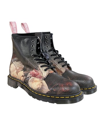 Lot 177 - DR.MARTENS POWER, CORRUPTION & LIES BOOTS & T-SHIRT