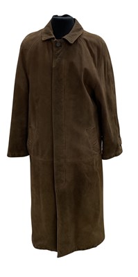 Lot 183 - HOOKY'S MARGARET HOWELL BROWN LEATHER OVERCOAT