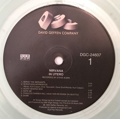 Lot 41 - NIRVANA - IN UTERO LP (US CLEAR VINYL - GEFFEN DGC-24607)