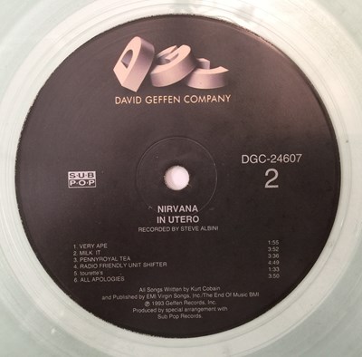 Lot 41 - NIRVANA - IN UTERO LP (US CLEAR VINYL - GEFFEN DGC-24607)