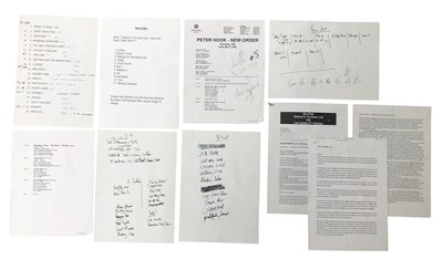 Lot 351 - NEW ORDER TRACK LIST WORKINGS, SLEEVENOTES, ADVERTS & MORE