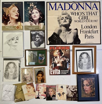 Lot 2360513 - MADONNA - FRAMED MEMORABILIA AND ORIGINAL POSTER.