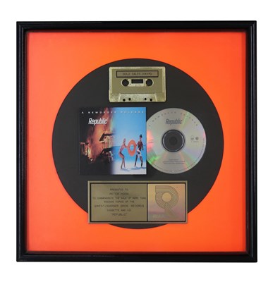 Lot 49 - NEW ORDER GOLD RIAA AWARD FOR REPUBLIC