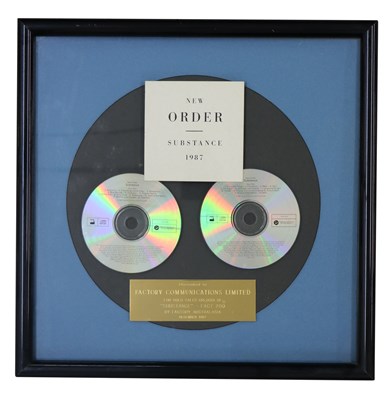 Lot 58 - NEW ORDER AWARD PRESENTED TO FACTORY COMMUNICATIONS LTD