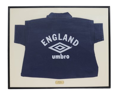 Lot 65 - NEW ORDER UMBRO/ENGLAND 'WORLD IN MOTION' PETER BEARDSLEY SHIRT