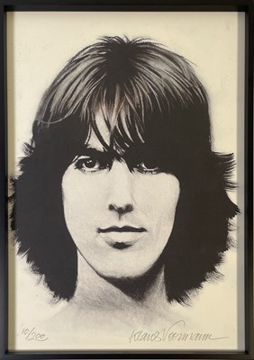 Lot 183 - THE BEATLES - KLAUS VOORMANN SIGNED GEORGE HARRISON LIMITED EDITION PRINT.