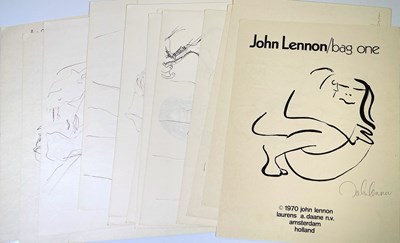 Lot 428 - THE BEATLES INTEREST - JOHN LENNON BAG ONE MINI PORTFOLIO.