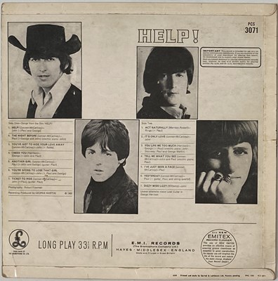Lot 15 - THE BEATLES - HELP! LP (ORIGINAL UK STEREO COPY - PCS 3071)