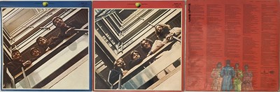 Lot 20 - THE BEATLES - SGT. PEPPER'S (WIDE SPINE)/RED & BLUE ALBUMS (ORIGINAL COLOURED VINYL)