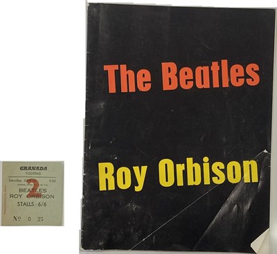 Lot 136 - BEATLES AND ROY ORBISON 1963 TOUR PROGRAMME AND TICKET.