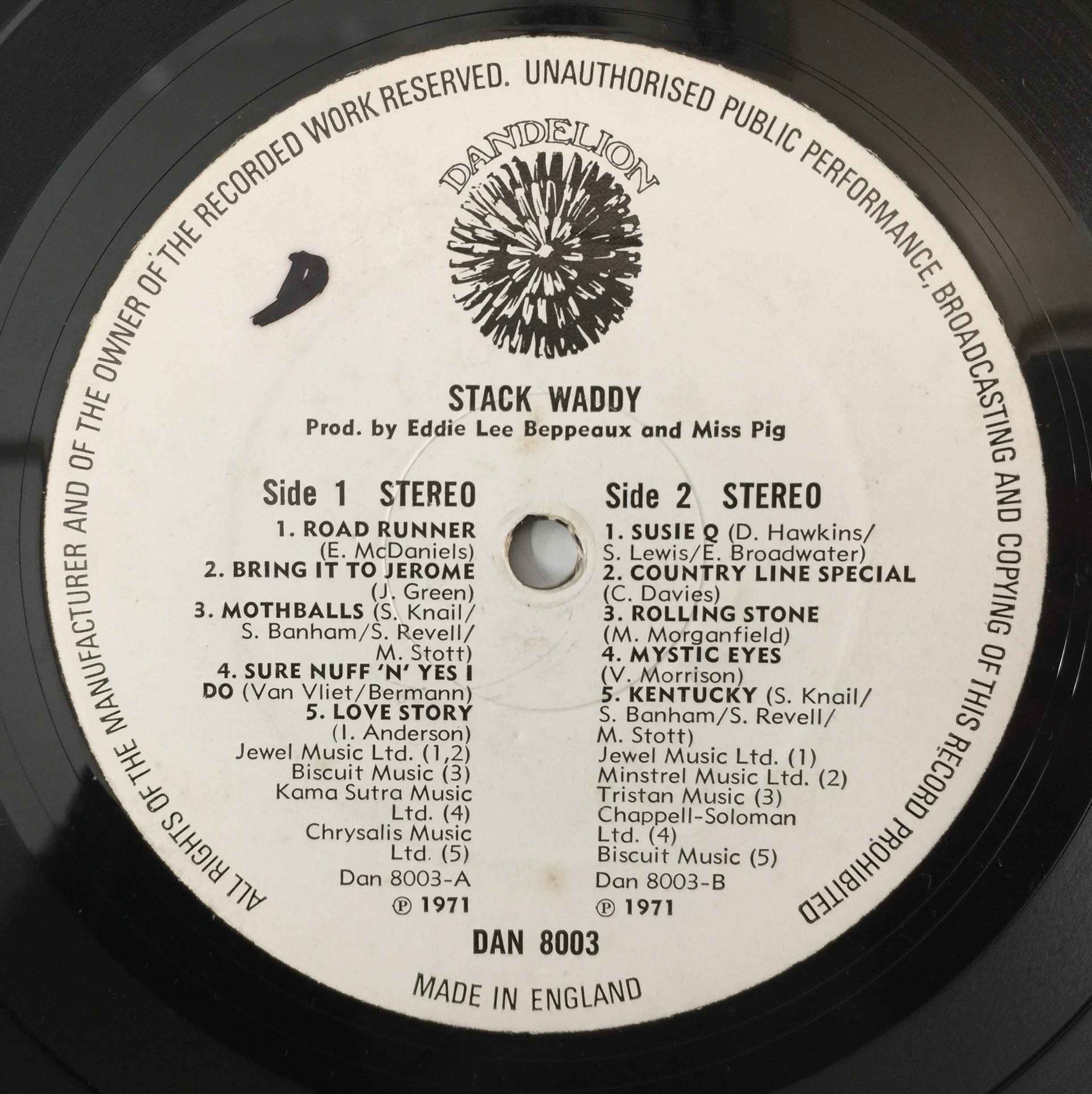 Lot 237 - STACK WADDY - STACK WADDY LP (UK ORIGINAL