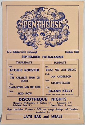 Lot 583 - DAVID BOWIE - ORIGINAL AND RARE 1970 CONCERT LISTING MINI POSTER.
