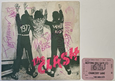 Lot 530 - THE CLASH - FULLY SIGNED COPY OF 'WHITE RIOT'